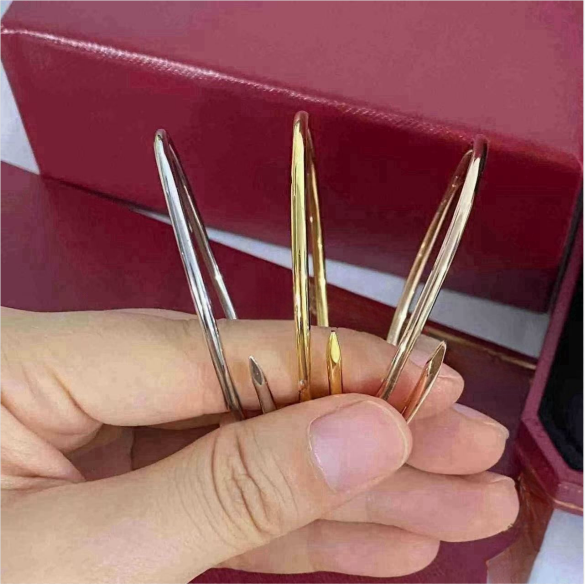 3.0MM Thin Nail Bangle Designer Bracelet Fashion Unisex Cuff Bracelet Couple Bangle Valentine's Day Gift Jewelry