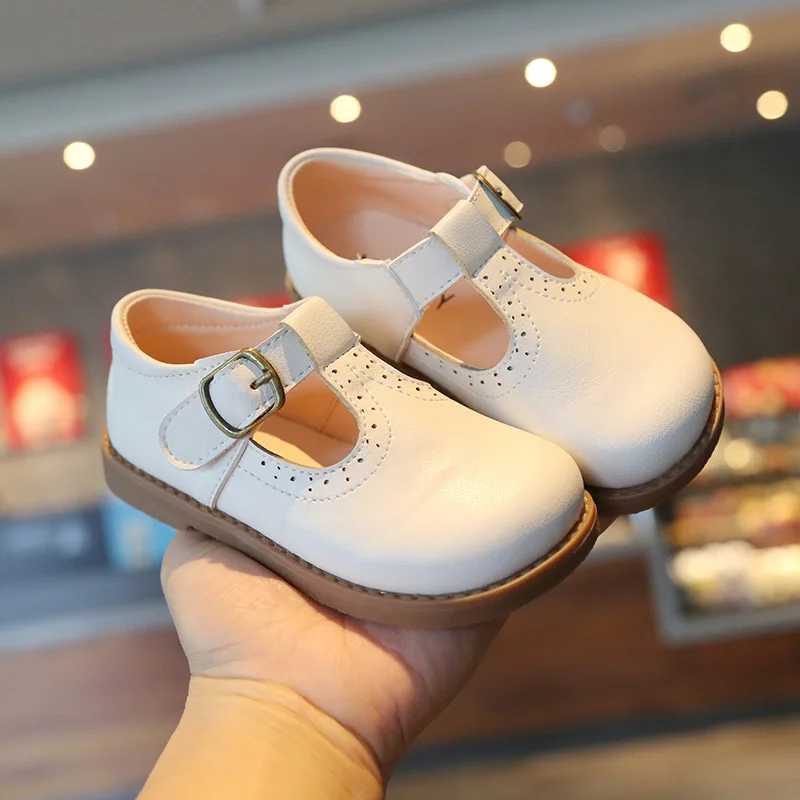 Childrens T with leather shoes girls princess shoes boys breathable apartment Mary Jane black childrens toddler spring and autumnXJ250331