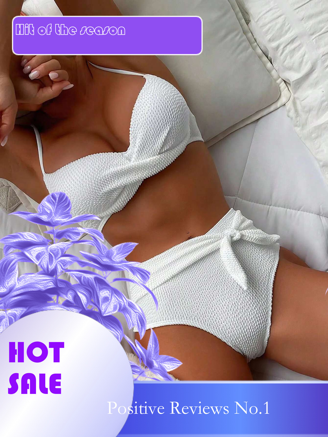 Dongdumaoyi Sexy Tie Bow High Waist Bikini Set Women White Cross Push Up Padded Swimsuit Summer Beach Bathing Suit Two Piece Swimwear