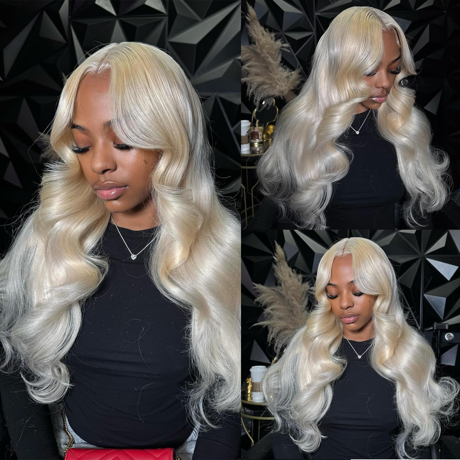 13x4 Lace Frontal Wig 32 Inch Simualtion human hair Body Wave Synthetic Wig Pre Plucked with Baby Hair Transparent Swiss Lace Heat Friendly Blue Color