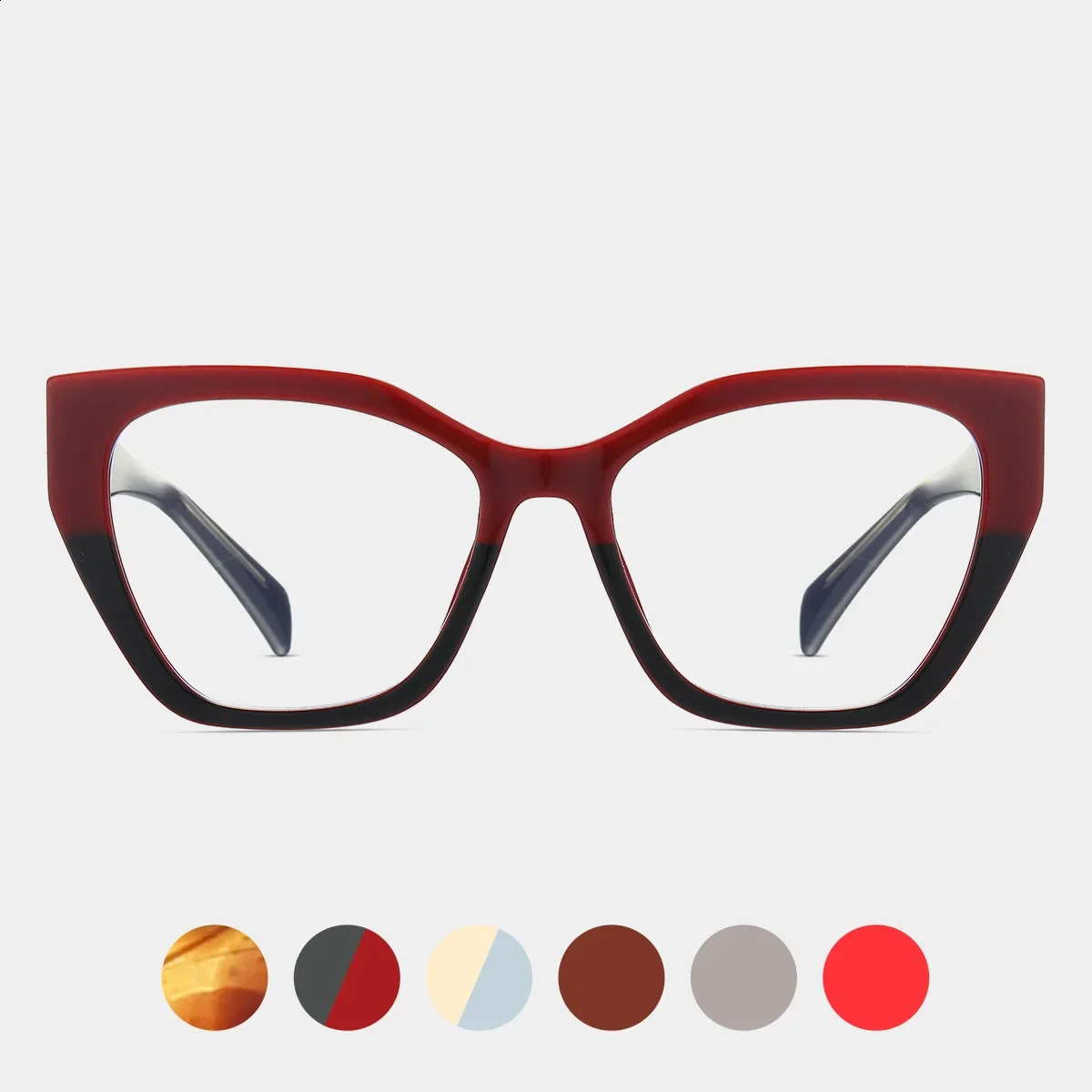 womens fashionable cat eye anti blue light glasses dual color large frame womens prescription glasses 250328