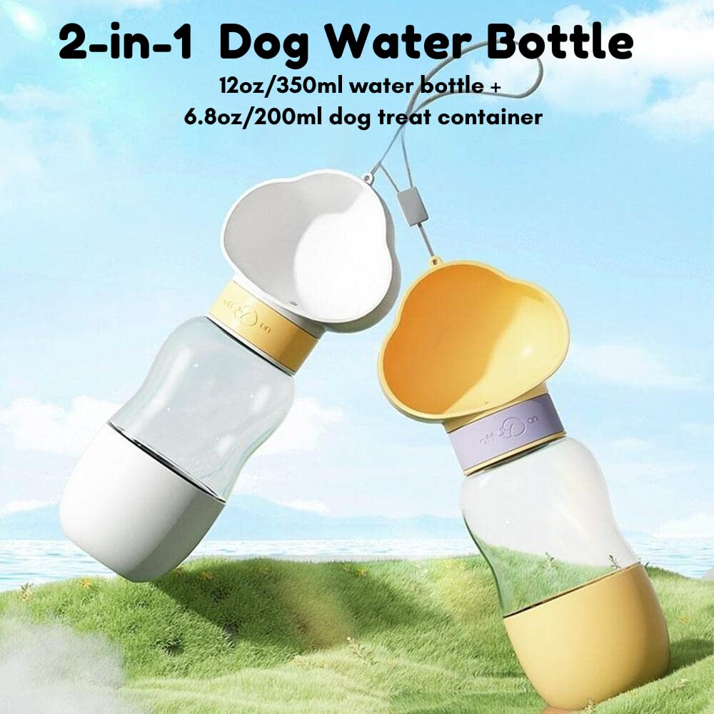 Portable Dog Water Bottle 2 in 1 Pet Water Dispenser with Food Container Multifunctional Leak Proof Dog Travel Water Bottle Drinking and Eating for Wa - view 8