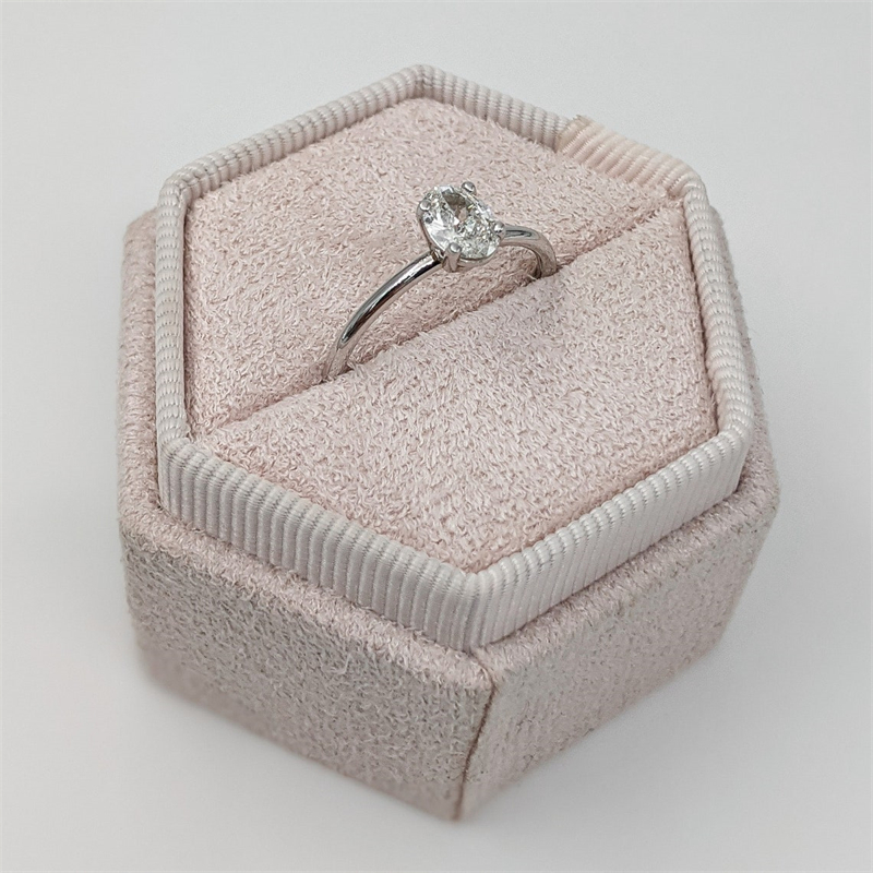 Jewelry Simple Desigen Real Gold Ring 0.5 Carat Oval Cut Lab Grown Diamond Solitaire Engagement Womens Gold Ring 14K 18K Platinum 950 Available