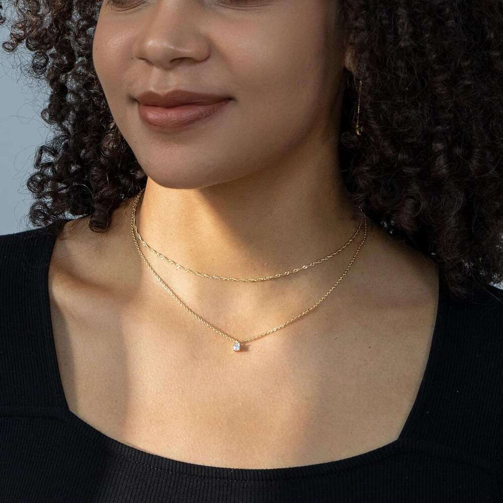 - 14K Dainty Gold Plated Layering Chokers Set Multilayer Delicate Necklace Trendy Adjustable Long Layered Necklaces for Women