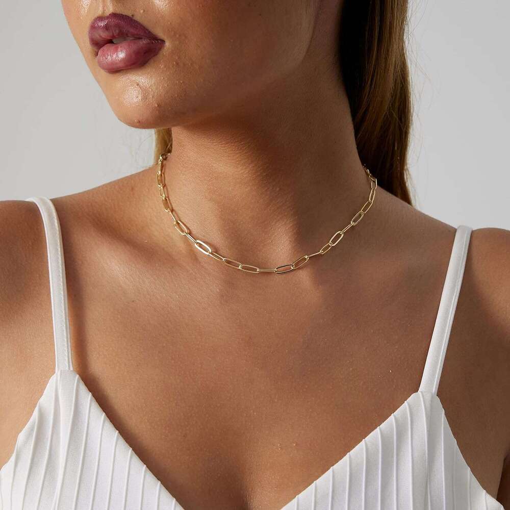 Gold Sier Plated Necklace Delicate Love Heart Pendant k Paperclip Chain Necklaces for Women