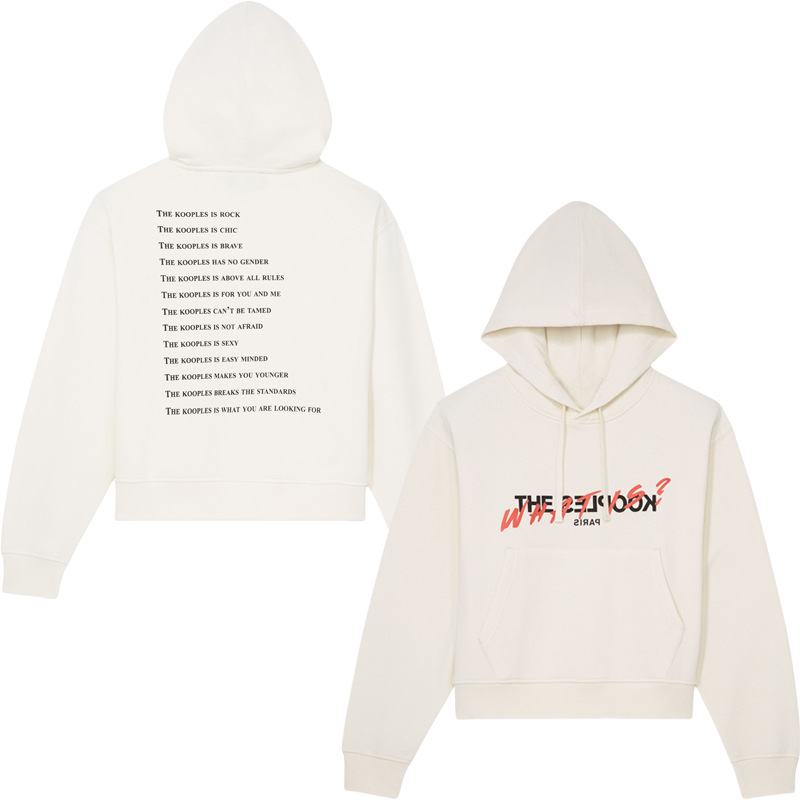 Women's Hoodies Winter Spring Sport Thickened Hoodie Tide Street Kooples Brand Style Letter Pattern Print Daily Versatile Cotton