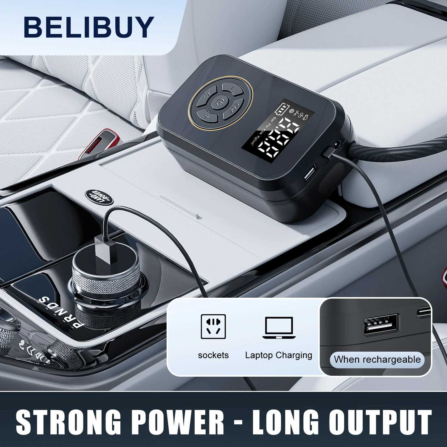 Belibuy portable tire inflator car tire inflator with digital display electric inflator mini bicycle air pump M250331