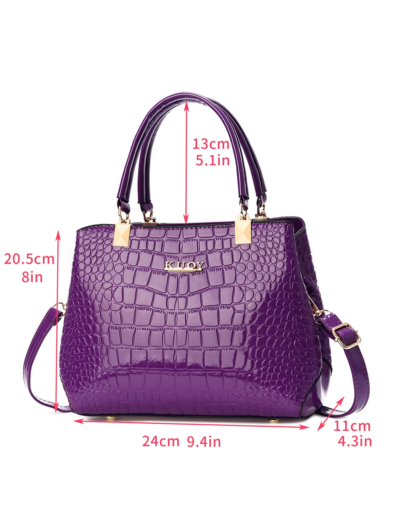 Fashionable Womens Pattern Shoulder Bag - Stylish Durable PU Leather Handbag with Removable Cross-body Strap for Eve 250327 - view 4