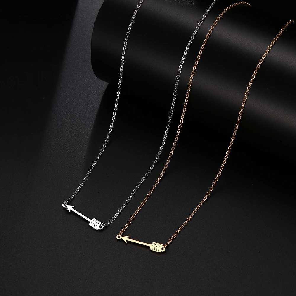 DOTIFI Stainless Steel Necklace For Women Man Lucky Love Arrow Pendant Choker Necklace Engagement High QualityJewelry Z250331