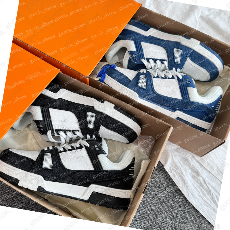 Designer lvlys shoes Embossed Trainer Sneaker white black sky blue green denim pink red luxurys shoe Virgil mens casual Platform sneakers trainers skate shoes