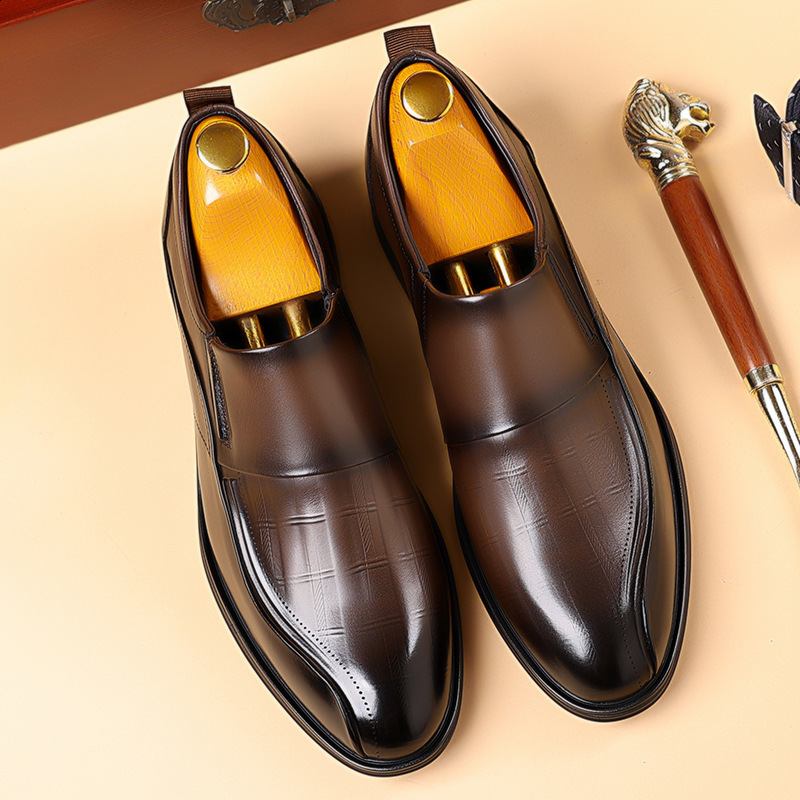 MenS Business Leather Shoes Dress Walking Shoes Light Breathable Casual Loafers Pu Leather Shoes Black Men Shoes Big Size 240605