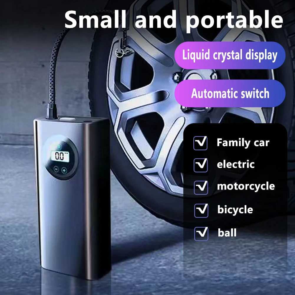 Electric air compressor rechargeable high-precision car tire inflator LCD display portable air pump O250331