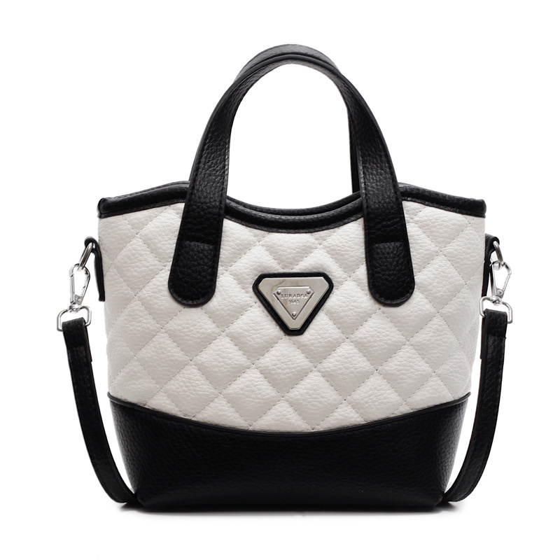 Designer free shipping new women's fashionable high-end texture dia grid bucket hand-held single shoulder crossbody bag