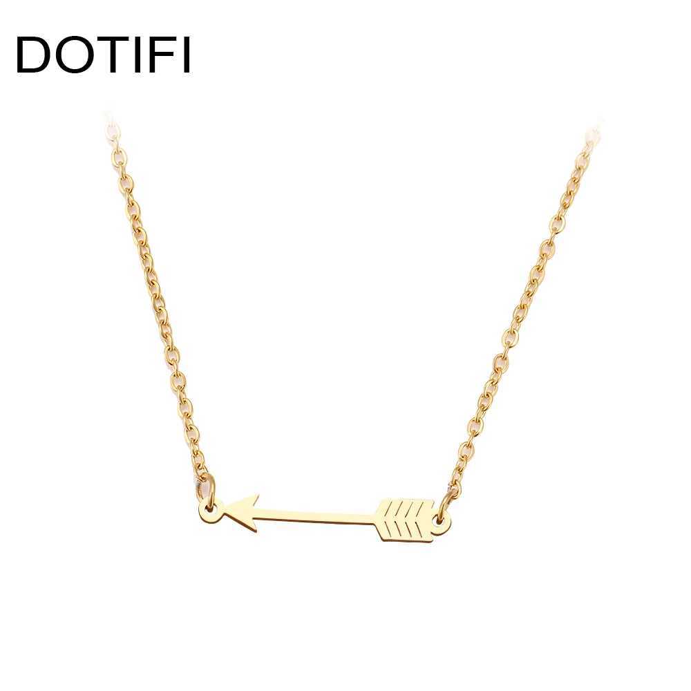DOTIFI Stainless Steel Necklace For Women Man Lucky Love Arrow Pendant Choker Necklace Engagement High QualityJewelry Z250331