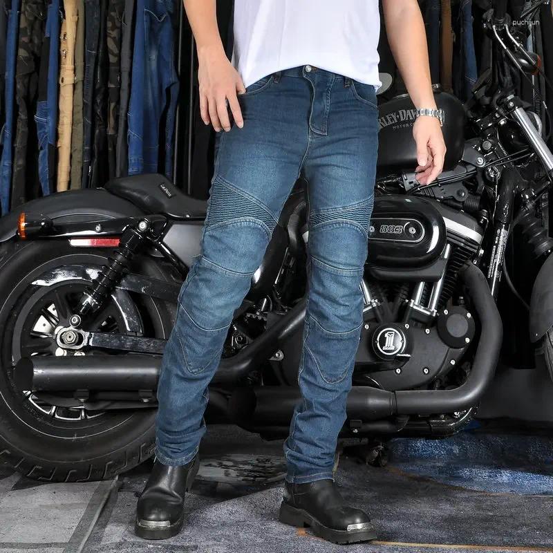 Mens Jeans Motorcycle Riding Pants Anti-Skid Abrasion Resistant All-Weather Classic Fit Race-Ready Biker Gear