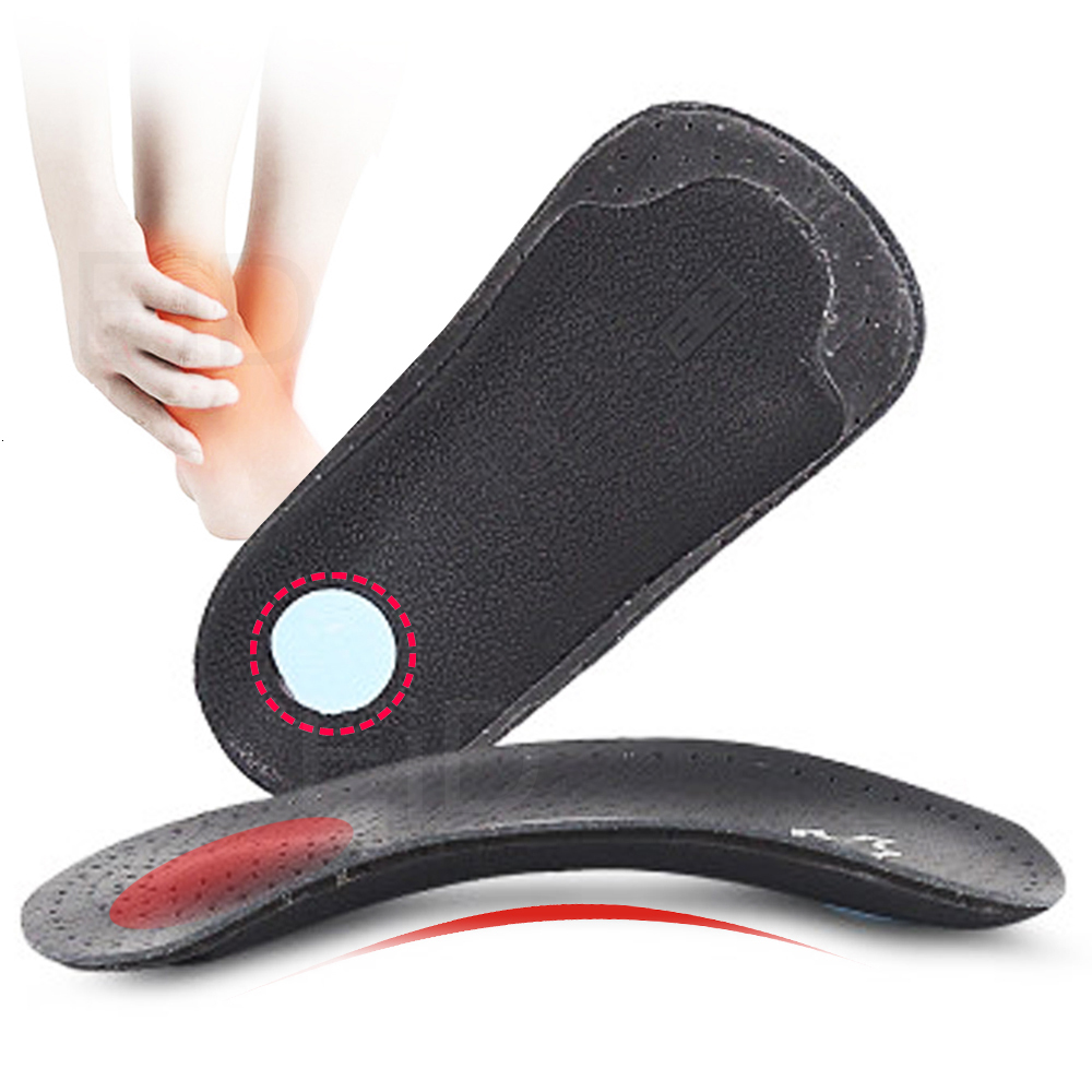 Leather Orthopedic Insoles Orthotics Flat Foot Health Sole Pad Heel Cushions Shoes Insert Arch Support Pad For Plantar fasciitis