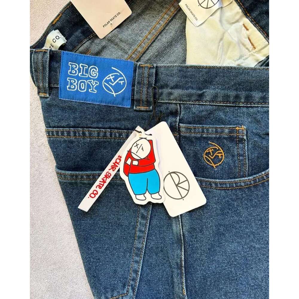 Haruku Y2k Polar Big Boy Dark Blue New Cartoon Embroidery Graphic Streetwear Baggy Jorts Gym Basketball Shorts Men