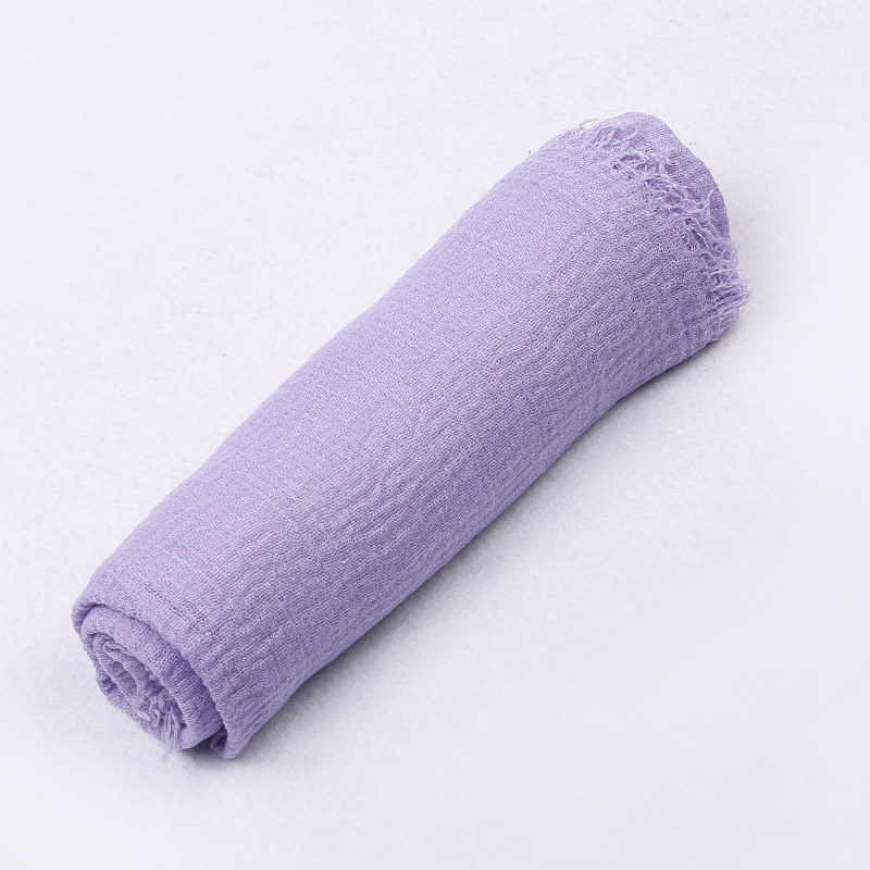 K270 Pure color Bali yarn scarf tablecloth cross-border hot-selling ethnic fur edge yarn scarf new foreign trade single color headscarf