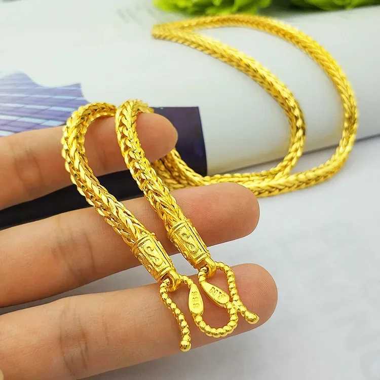 High quty pure gold 999 necklace dineering 24K real gold snake bone necklace mens dragon bone snake bone necklaceC250331