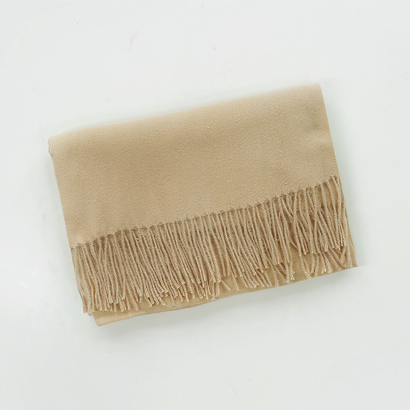K269 Pure color imitation cashmere scarf for women 220g autumn and winter hot style thorn wool single color warm travel shawl foreign trade long scarf