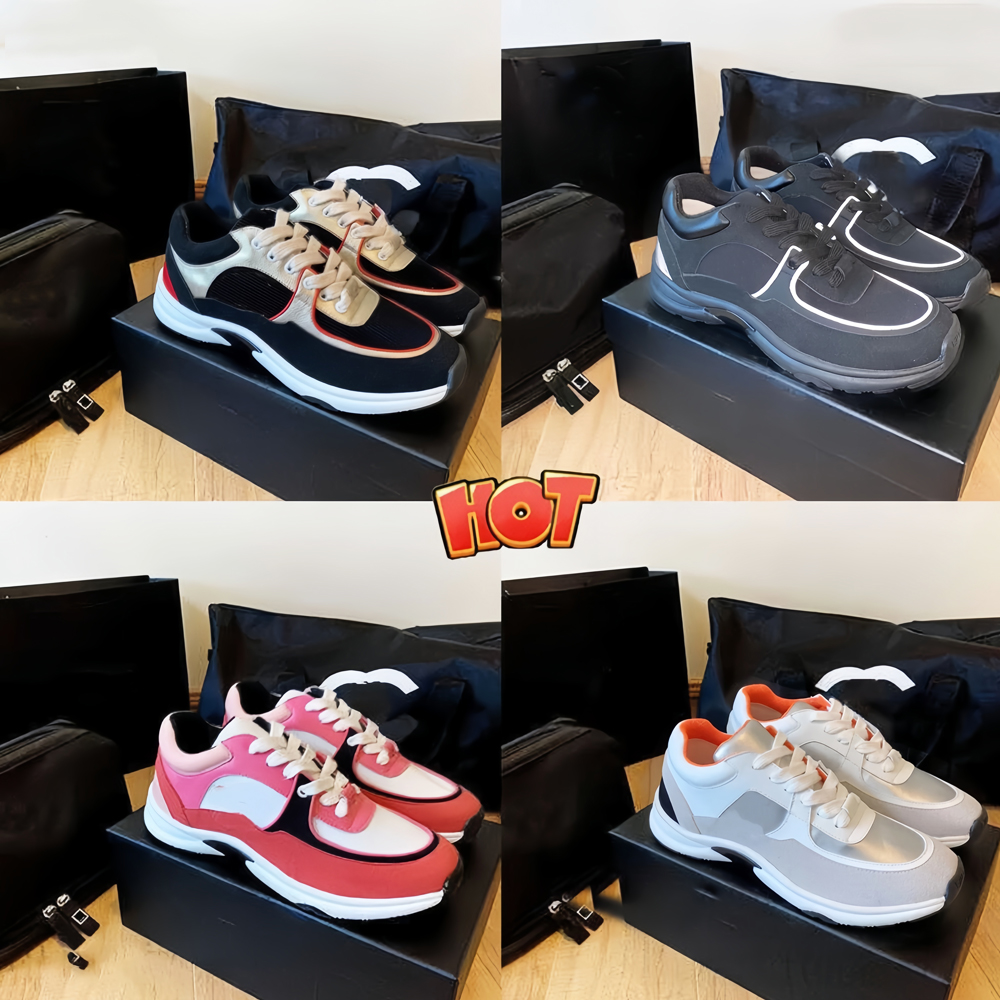 running shoes Designer Womens Casual Outdoor channelsss Shoes Reflective Sneakers Vintage Suede Leather and Men Trainers Fashion derma shoes