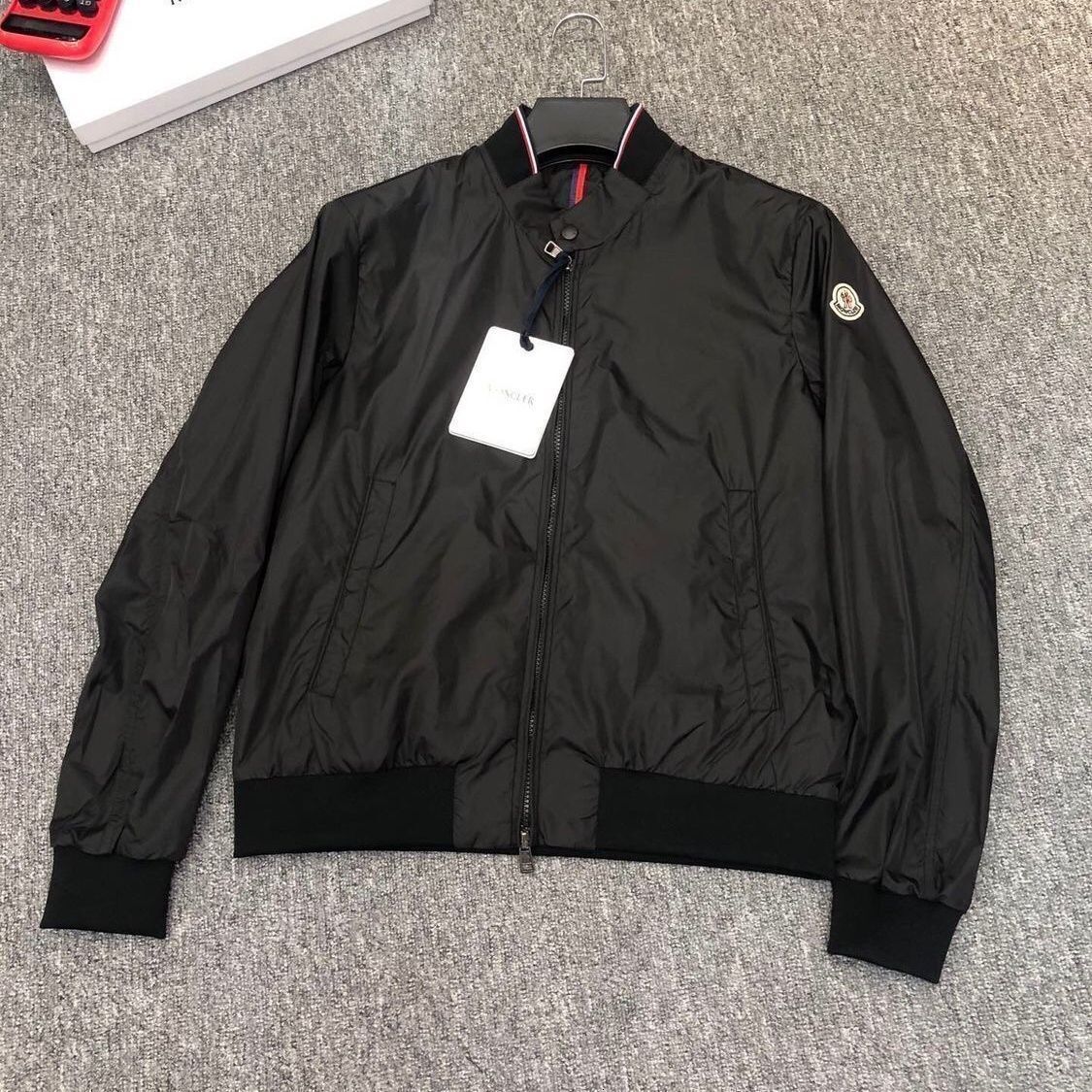 M's new thin slim fit men's outdoor casual fashion stand up collar business zipper solid color jacket