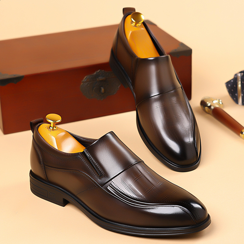 MenS Business Leather Shoes Dress Walking Shoes Light Breathable Casual Loafers Pu Leather Shoes Black Men Shoes Big Size 240605
