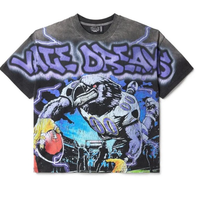 Men's T Shirts Vintage print washed to make old loose Y2K Harajuku Shirt Woman Tees Hip Hop Gothic Graphic Print Oversized Cotton Tshirt Punk Sho