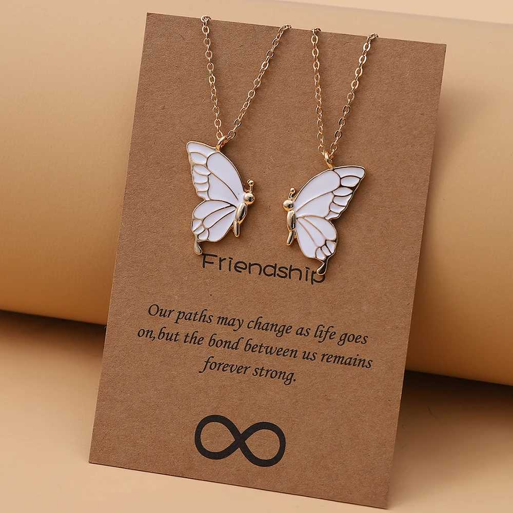 1 pair of beautiful butterfly pendant necklaces as a special gift for girls for mothers daughters sisters and friendsT250331
