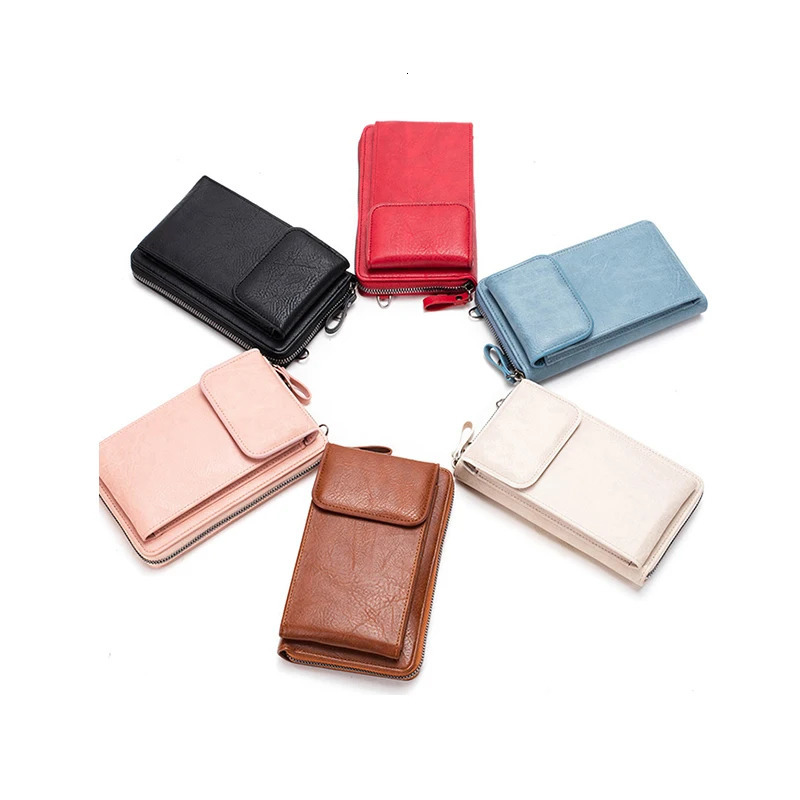 New Free Shipping Designer Bag All-match Zipper Shoulder Trendy Solid Color Phone Bag Versatile Purse With Detachable Strap