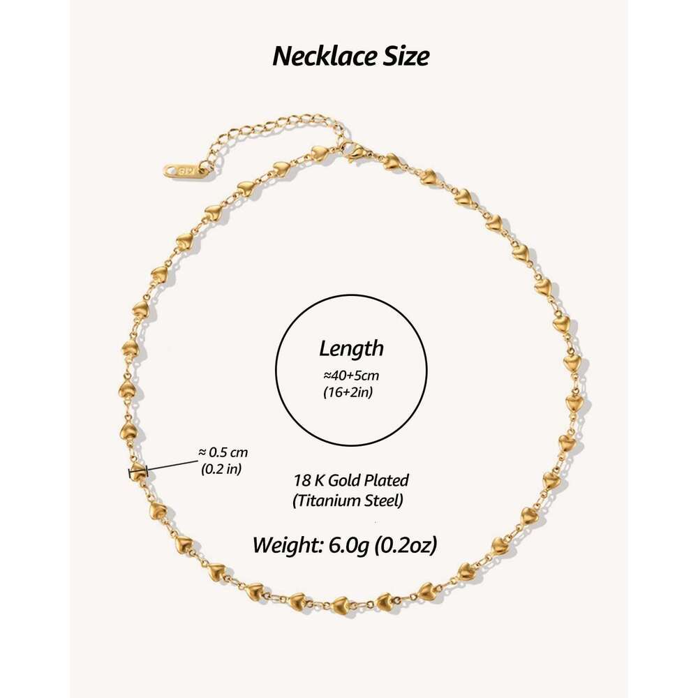 Small for Women - Gold Plated Heart Choker Necklace