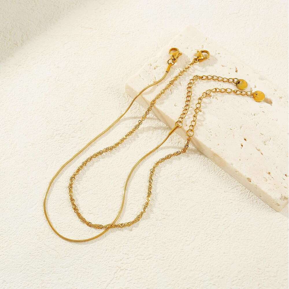 Ankle Bracelets Waterproof, Gold Plated Layered Thin Snake Chain Herringbone Anklets Non Tarnish Stainless Steel Dainty Summer Jewelry Set Gift For Wo