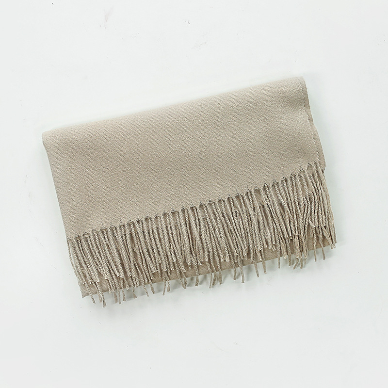 K269 Pure color imitation cashmere scarf for women 220g autumn and winter hot style thorn wool single color warm travel shawl foreign trade long scarf