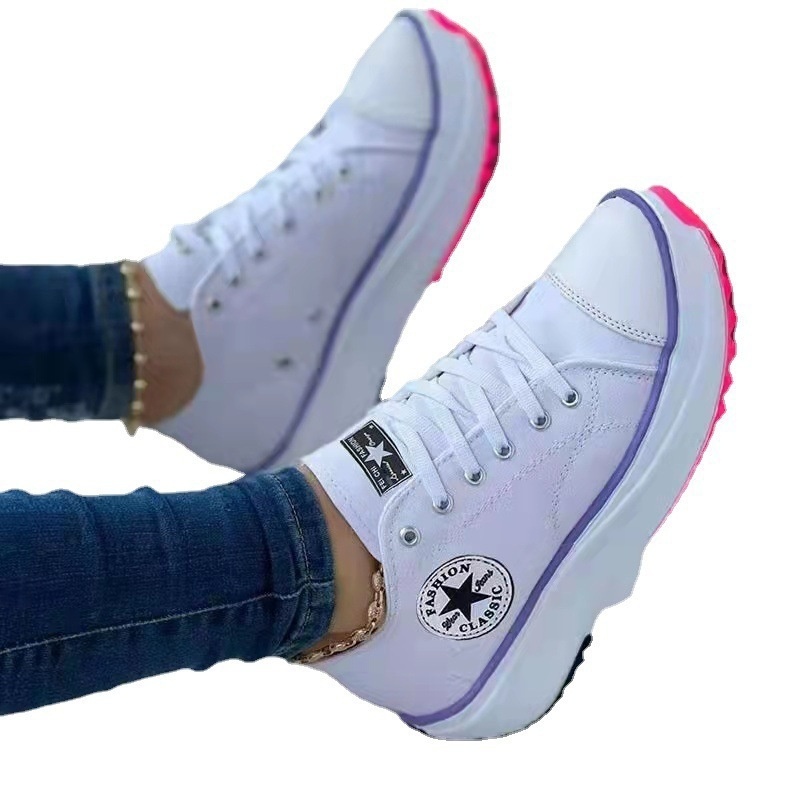 free shipping designers Casual Shoes for womens ladies 2025 New Low Top Thick Bottom Canvas Fashion Personality and Casual Versatile Size 35-43 for da