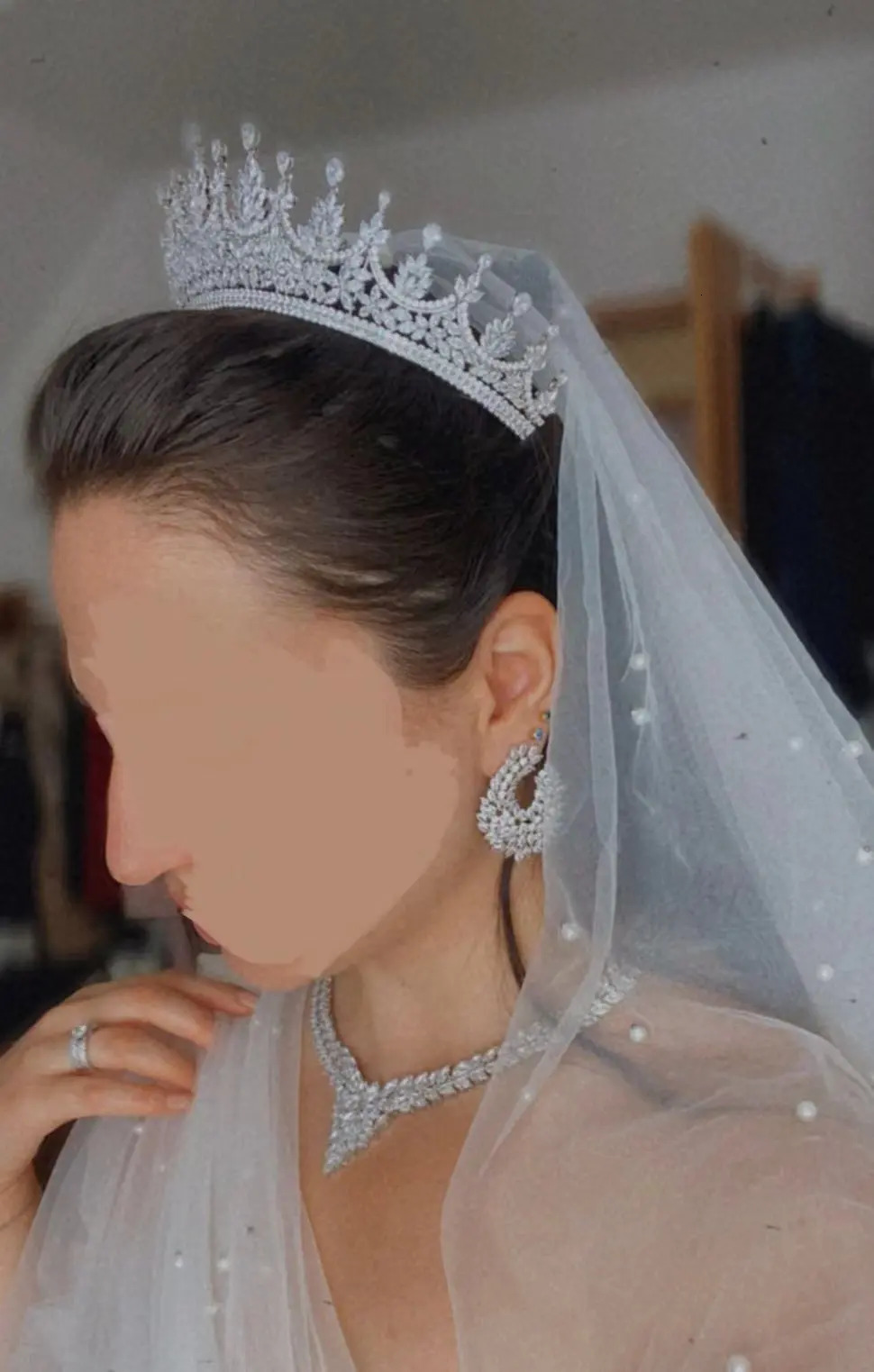 Bride Crowns For Wedding Headdress Cubic Zirconia CZ Tiaras Crowns For Women Sweet 16 Pageant Prom Hair Jewelry Headpiece250324