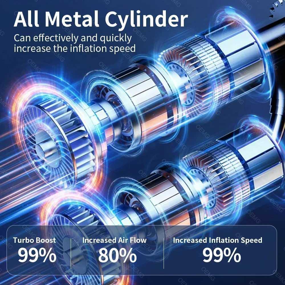 Wireless car air pump portable air compressor electric tire inflator with LCD digital display suitable for motorcycles and bicycle balls M250331