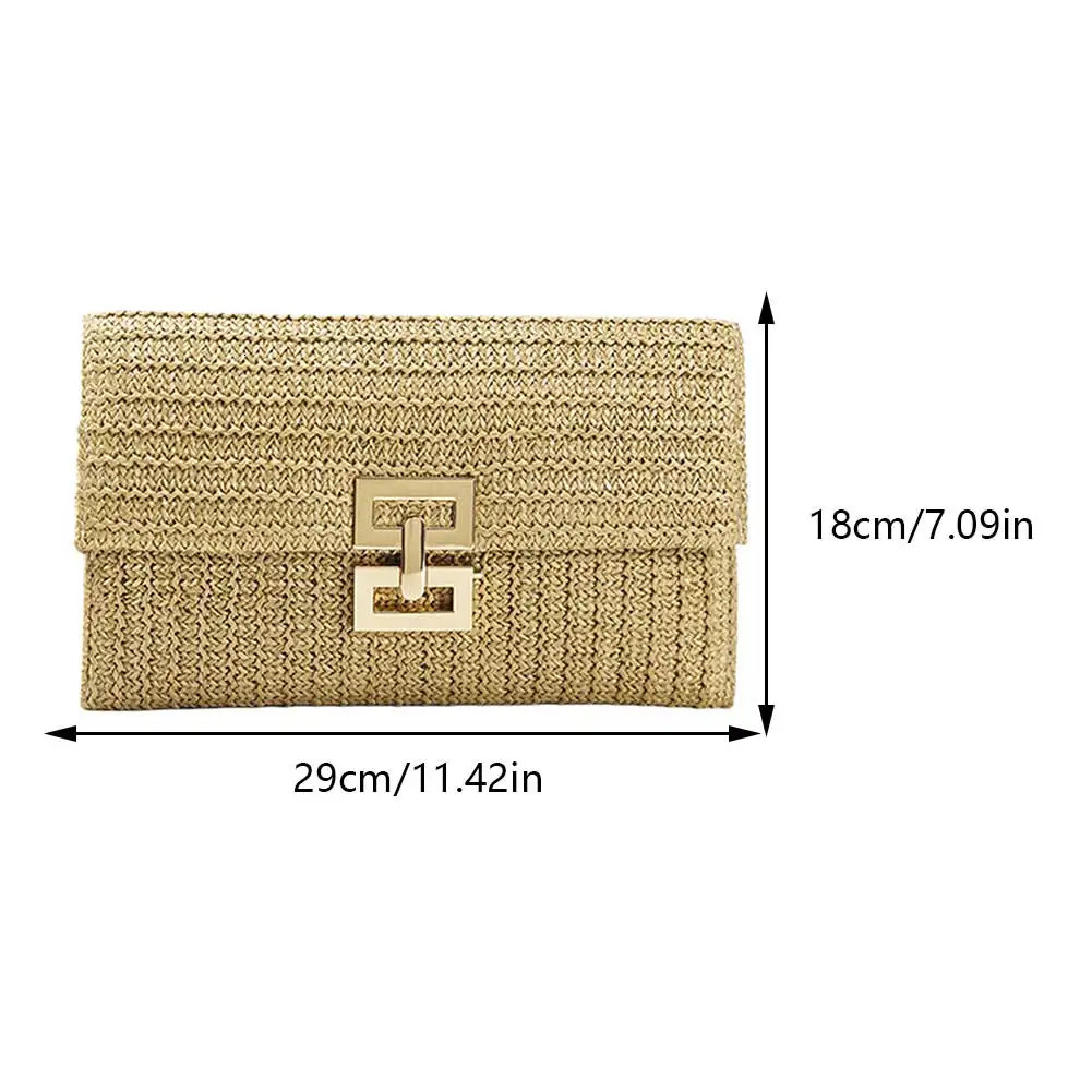Designer Bag Weaving Summer Ladies Straw Woven Purse Women Crochet Beach Rattan Handbag Female Party Wedding Evening Clutch Bag