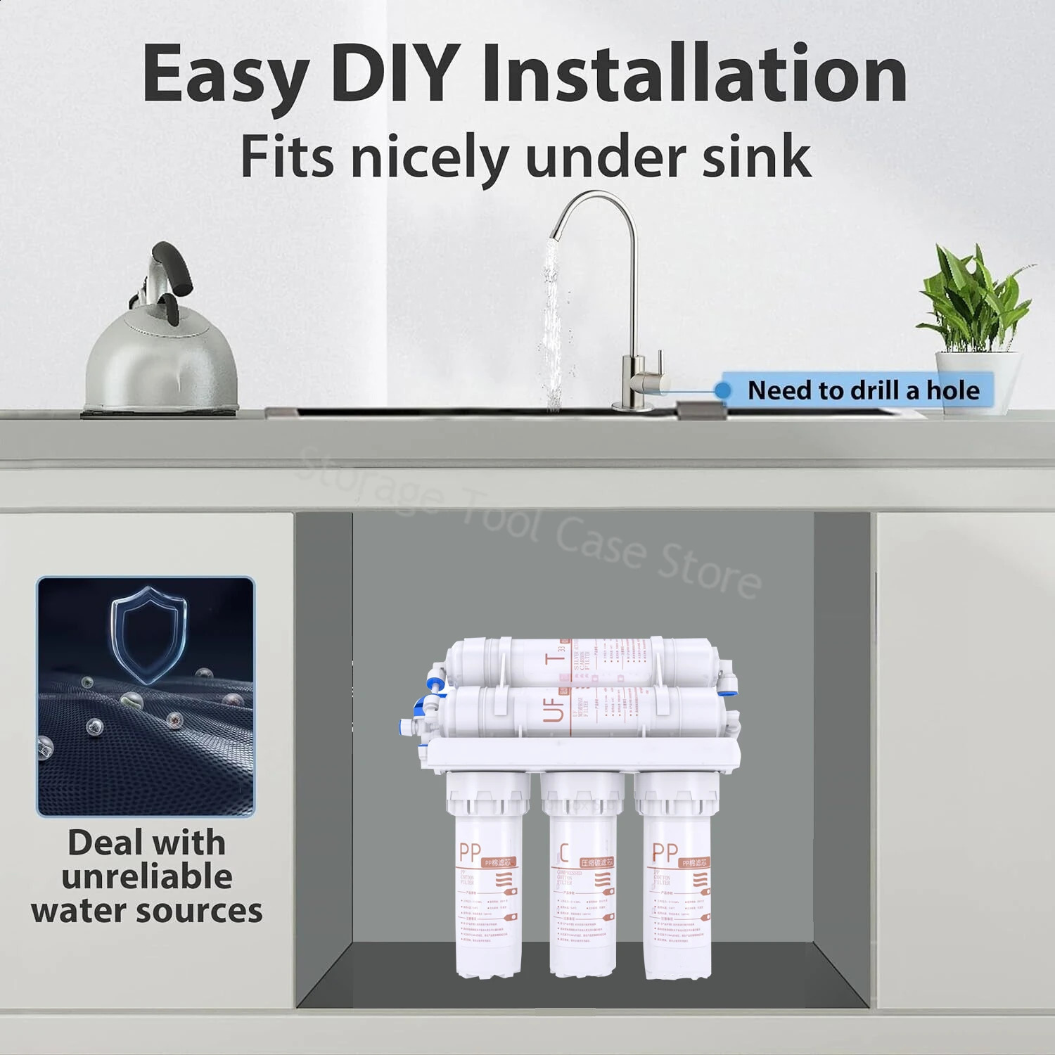 5 Stage Water Filter Household Drinking Kitchen Sink Ultrafiltration Purifier Water Filter System for Home Water Treatment Filte 250327