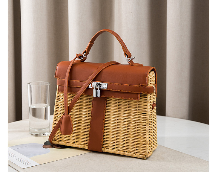 Women's 2025 new bamboo woven classic handbag shoulder cross women's bag