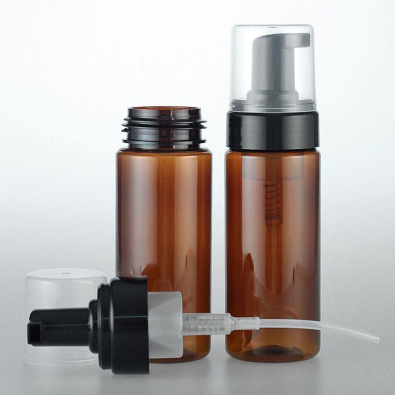Wholesale 150ml Empty Amber Plastic Foaming Bottle Soap Dispenser Container Foam-soap-Dispense Foam lotion Pump bottles brown tube Cuxlj