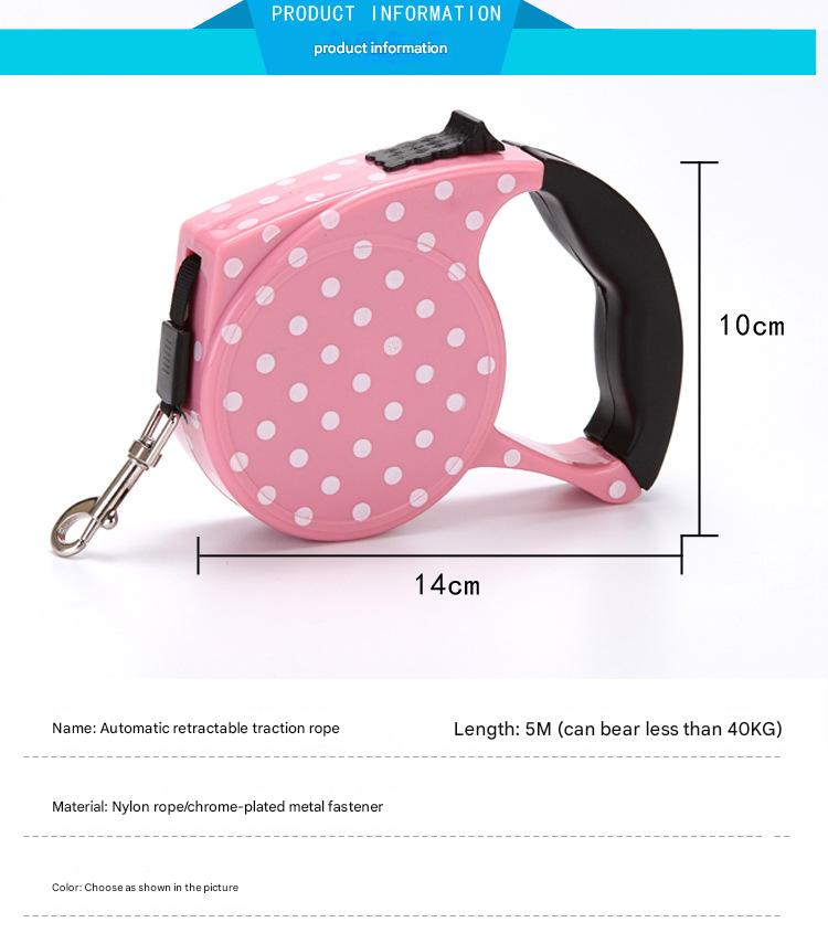 5M Pets Cats Puppy outdoors Automatic Retractable Dog Collars Walking Lead for Small and Medium Pet - view 3