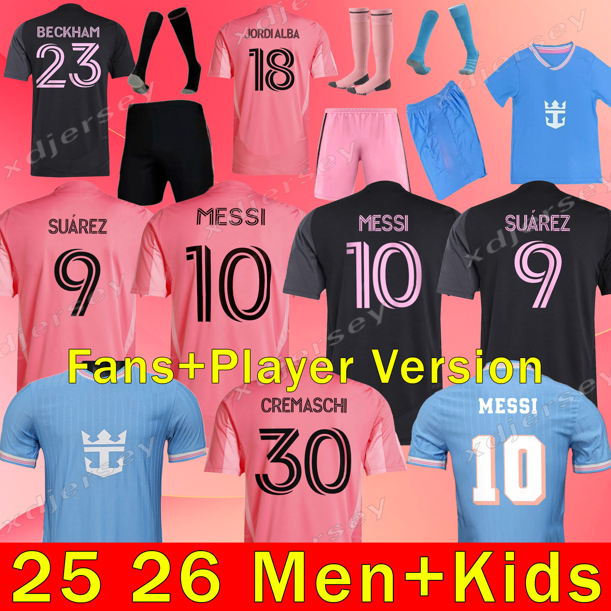3XL 4XL 2024 2025 SUAREZ Interes Miamis CF MESSIS Soccer Jerseys Women MESSIES 24 25 3rd football men kids Player Fans version Grey Black shirt Baby kits child tops