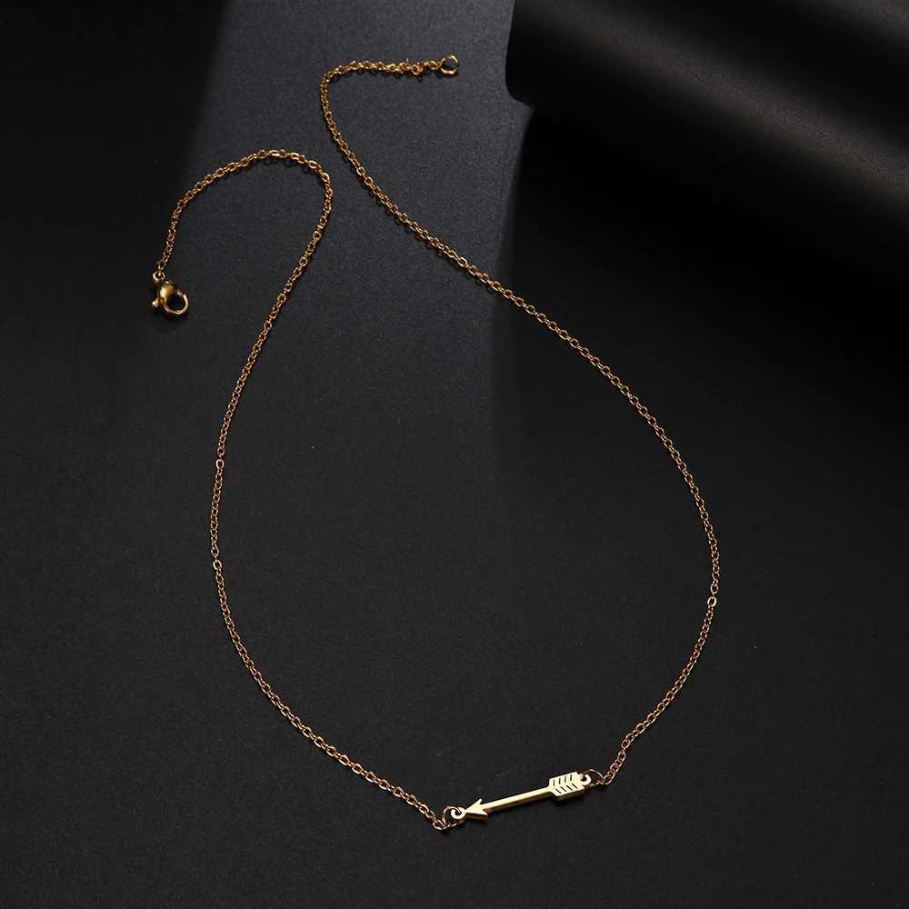 DOTIFI Stainless Steel Necklace For Women Man Lucky Love Arrow Pendant Choker Necklace Engagement High QualityJewelry Z250331