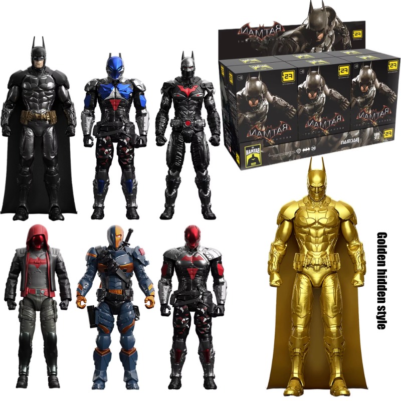 Blind Box Toy New F5 Batman Arkham Knight Deathstroke Action Figures Assembled Model 7style 10cm Action Figures Collection Hobby Model Ornaments Boys 