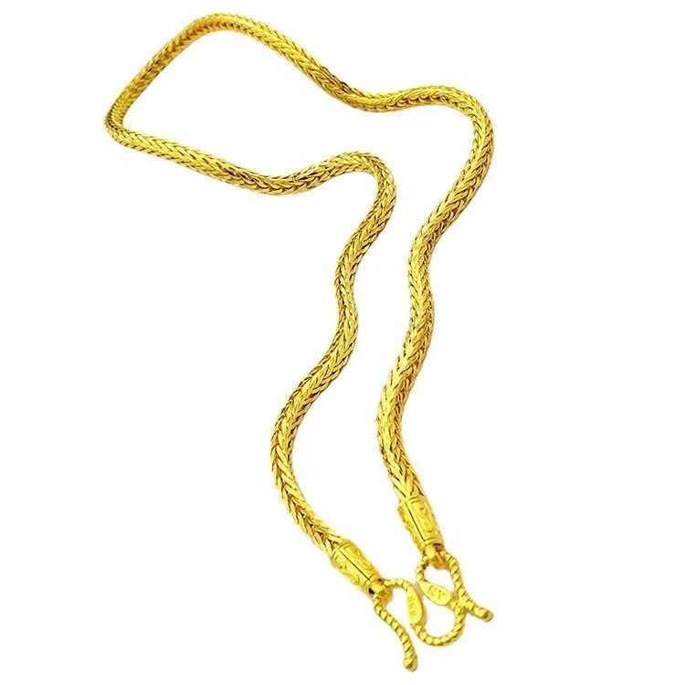 High quty pure gold 999 necklace dineering 24K real gold snake bone necklace mens dragon bone snake bone necklaceC250331