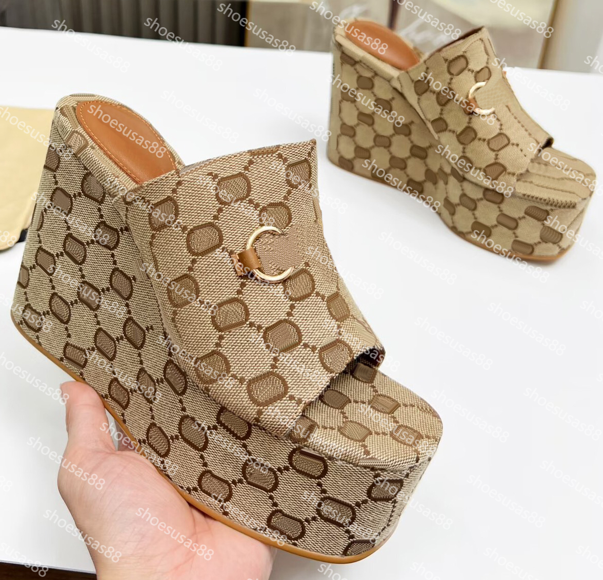 Designers Slide Sandal Wedge Sandal Women Top Quality Classsic Sandals Summer Beach Slippers Shoes