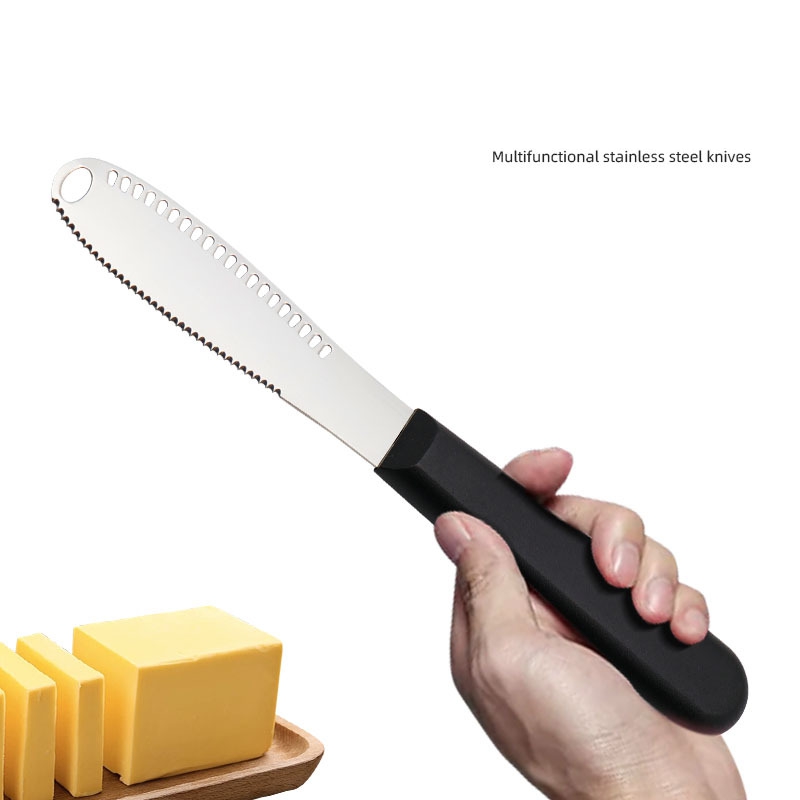 Stainless Steel Butter Spreader Knife 3 in 1 Kitchen Gadgets Cheese Grater With Serrated Edge WLL2556