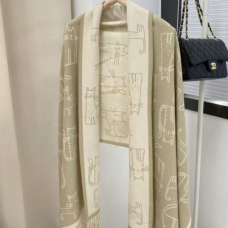 T387 summer shawl spring and autumn outerwear female office nap blanket cover blanket cashmere scarf female cervical vertebrae protection