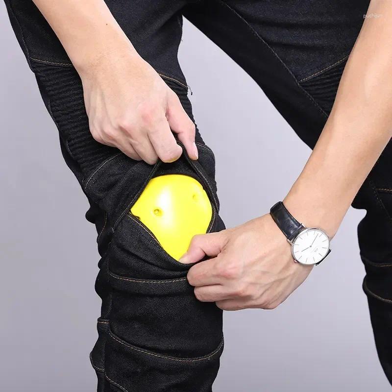 Mens Jeans Motorcycle Riding Pants Anti-Skid Abrasion Resistant All-Weather Classic Fit Race-Ready Biker Gear