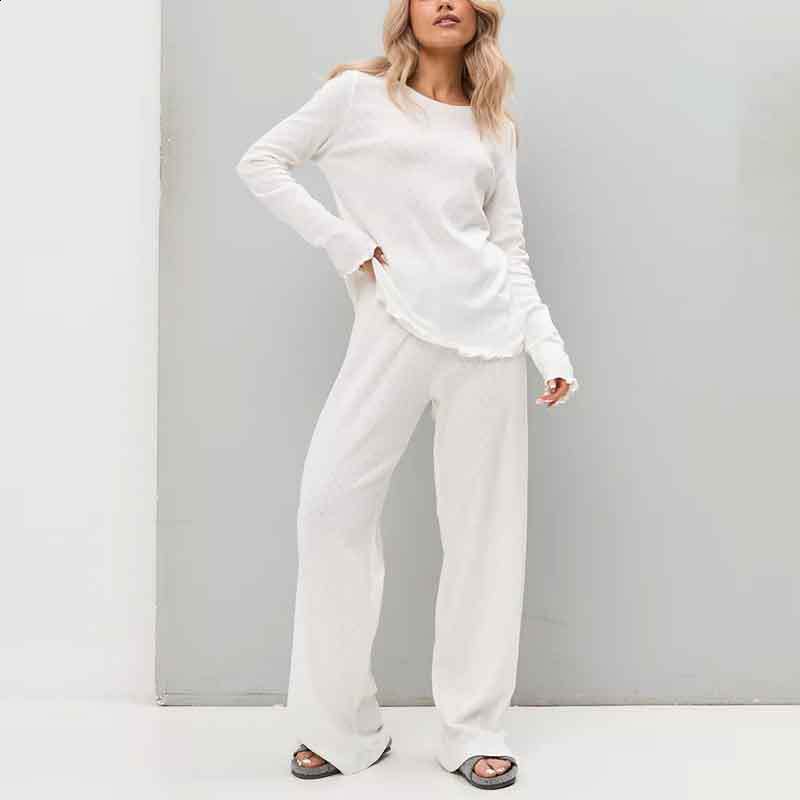 Pajamas for women in spring and autumn thin fashion pure cotton home clothes new long sleeved and long pants set 210907